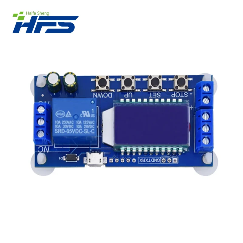 Micro Usb Digitaal Lcd Display Tijdvertraging Relaismodule Dc 6-30V Controle Multifunctionele Timer Schakelaar Trigger Cyclus XY-LJ02