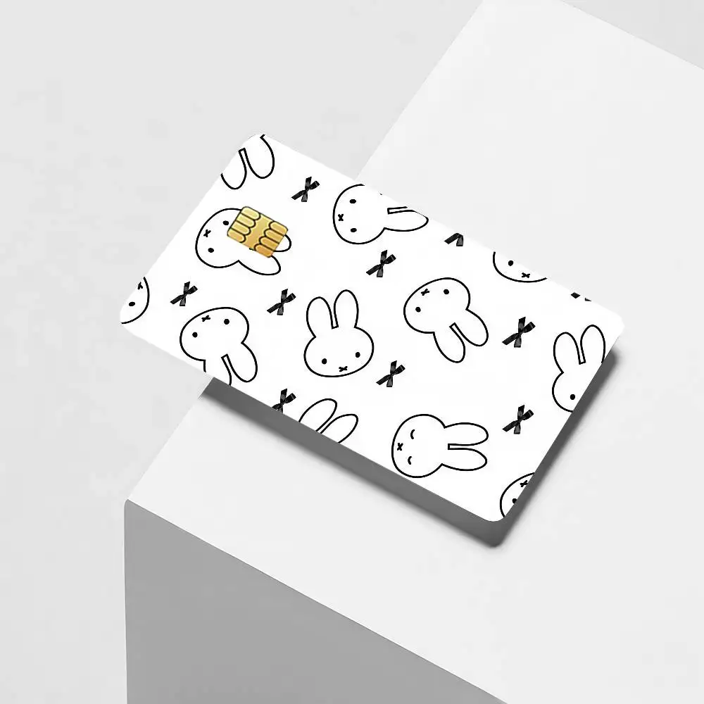 Cartoon cute M-Miffy Credit Card Decorative Card Stickers Suitable For Bank Cards Metro Transit Anti-scratch Gift 4PCS