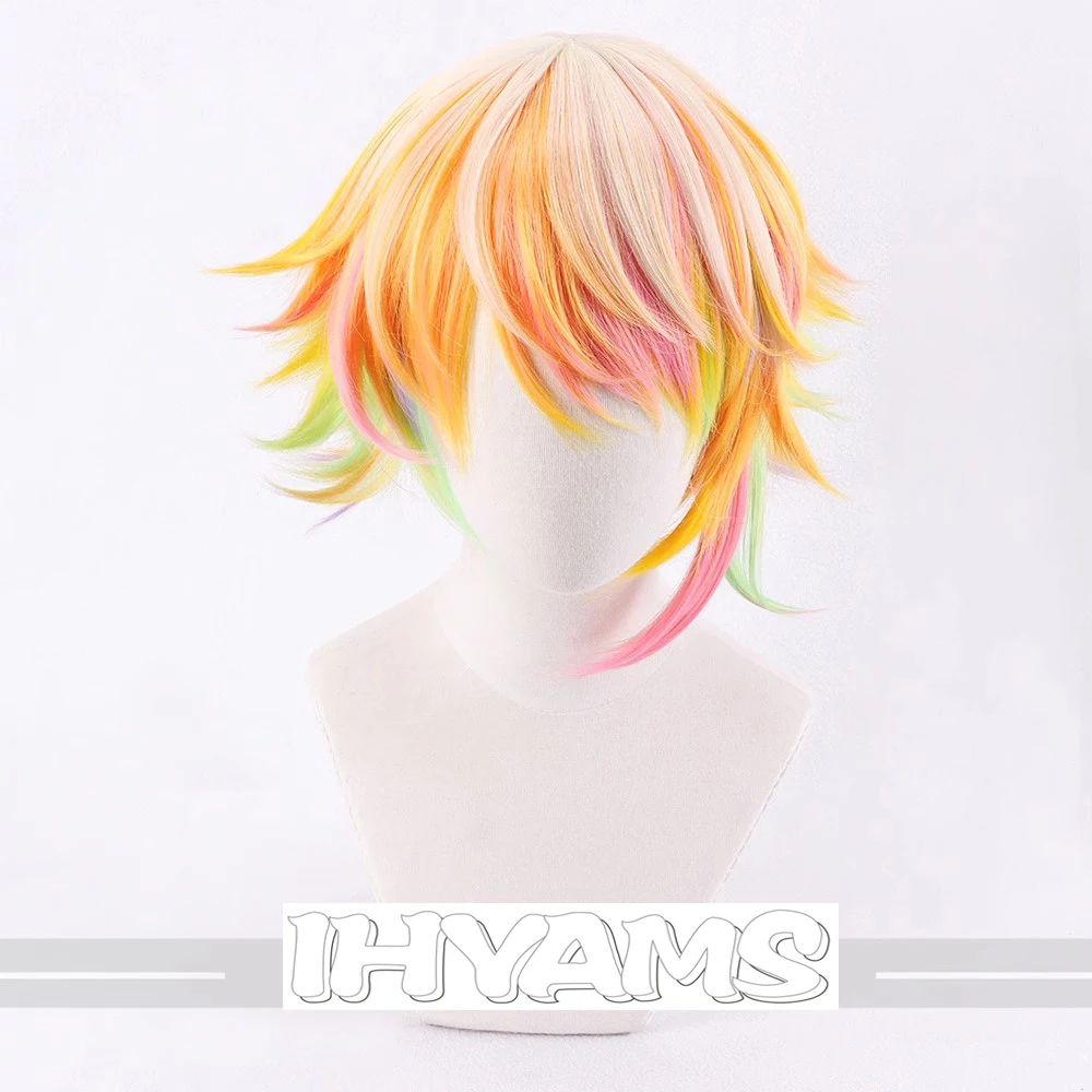 Kantaro Cosplay Paradox Live Visty Misuji Kantaro Wig Heat Resistant Synthetic Hair for Halloween Role Play Party + Wig Cap