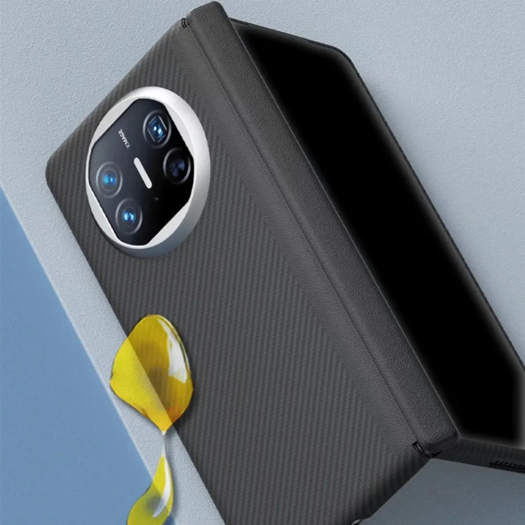 Genuine Aramid Fiber Matte Carbon Fiber Magsafe Case For Huawei Mate X5 X3 Axis Hinge Bulletproof Armor Back Cover Front Bumper