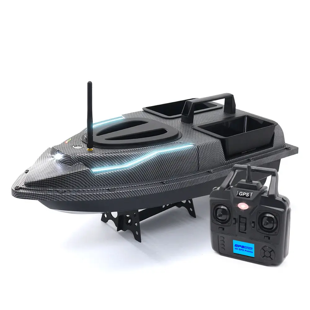 Motor Super Speed Saltwater RC Fishing Bait Boat GPS 3kg Load Capacity Wave Resistant 12000mah Battery Nylon 900m Remote Fishing