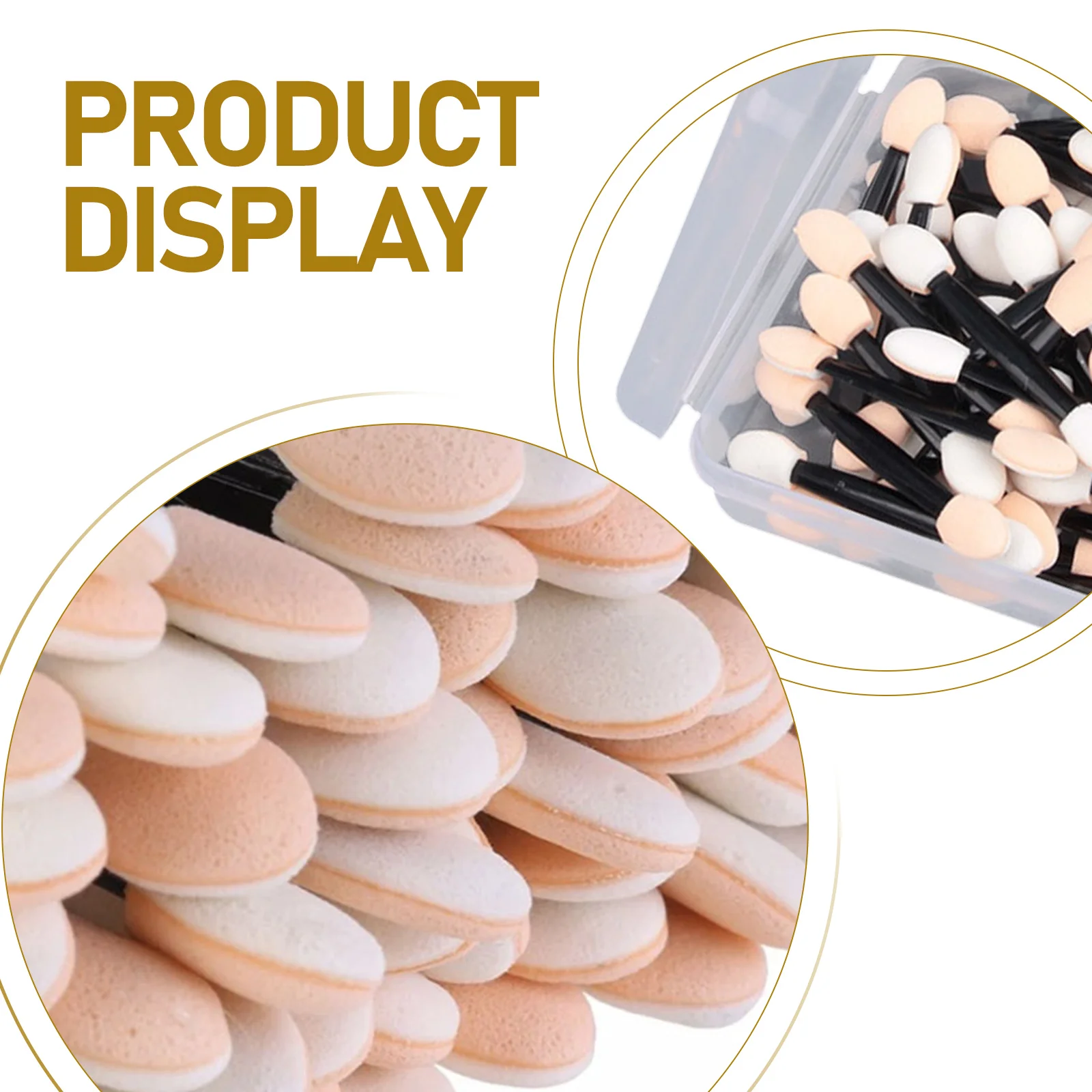 Pincéis descartáveis de dupla face para sombra, 50 peças, ferramentas de aplicação de maquiagem, esponja de látex macia, não arranhões para uso diário