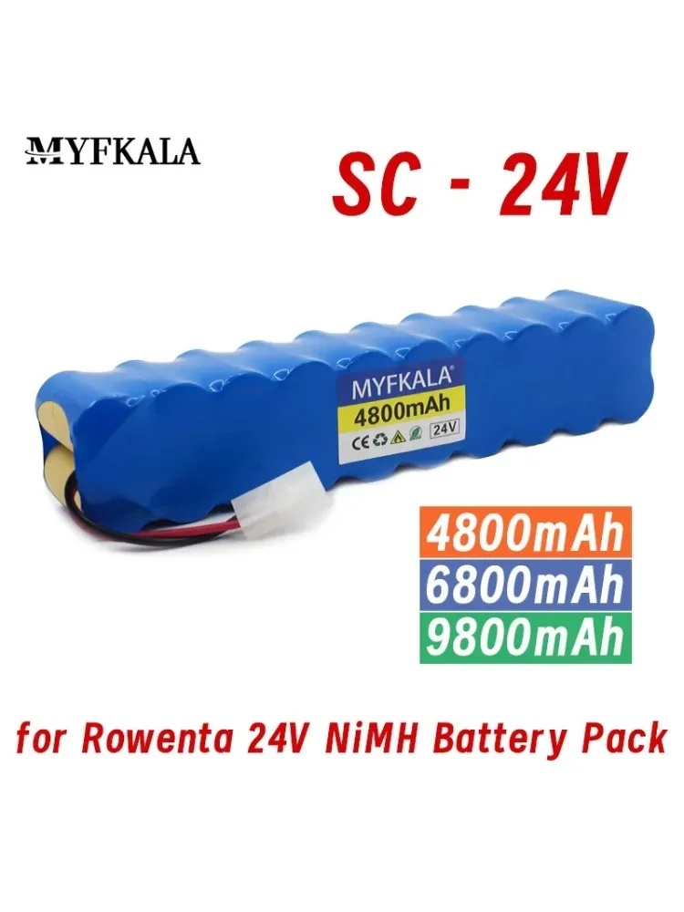 Batterie NiMH 9800mAh pour aspirateur Rowenta 24V, compatible avec Besen Air Force Extreme RH8770 RH8771WS RH877501 RH8779 RH877901