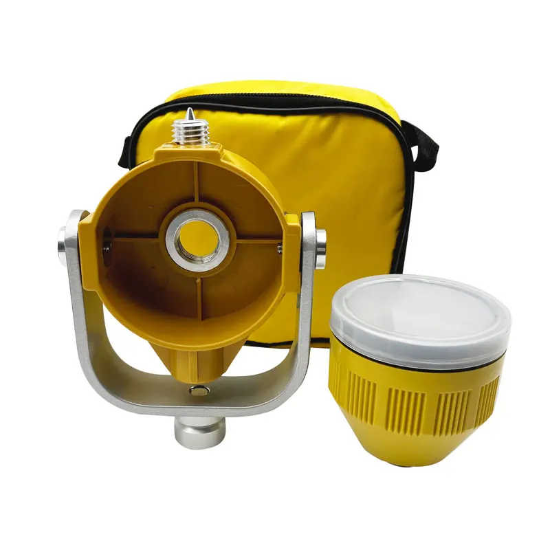 New Single Prism For Total Station 5/8x11 female thread Yellow COLOUR TYPE -30mm With Bag