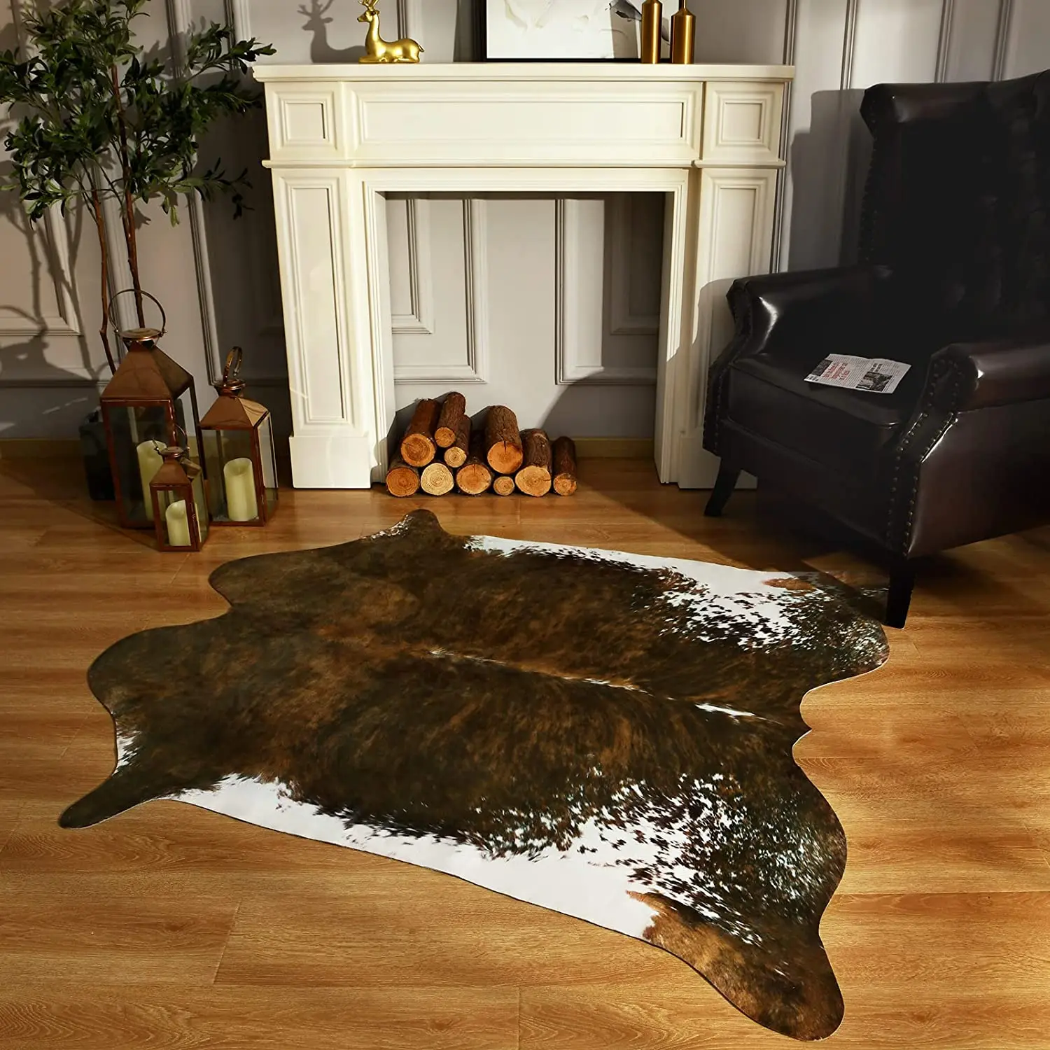 American Style Faux Fur Cowhide Rug Bedroom Carpet House Decoration Floor Mats