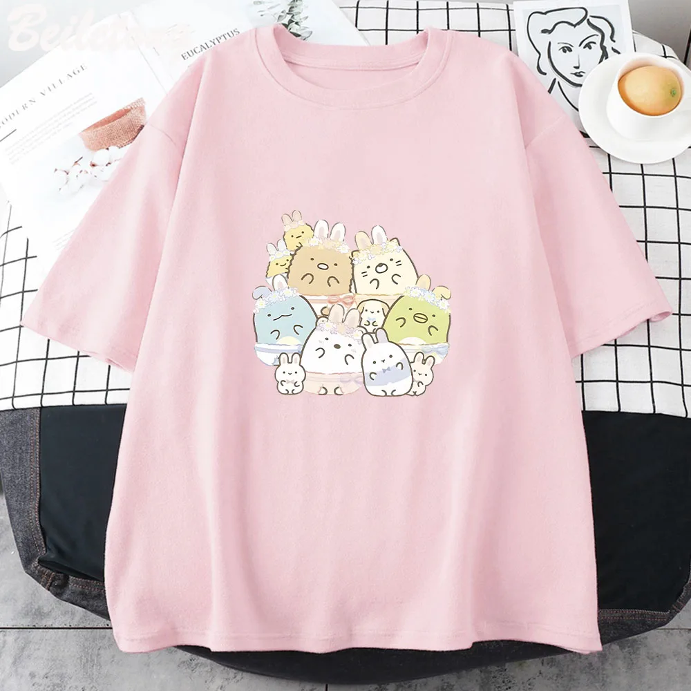 Anime Sumikko Gurashi Men Woman T-shirt Summer Casual Student Short Sleeve Tee Shirt Clothes Harajuku Oversize T Shirt Tops