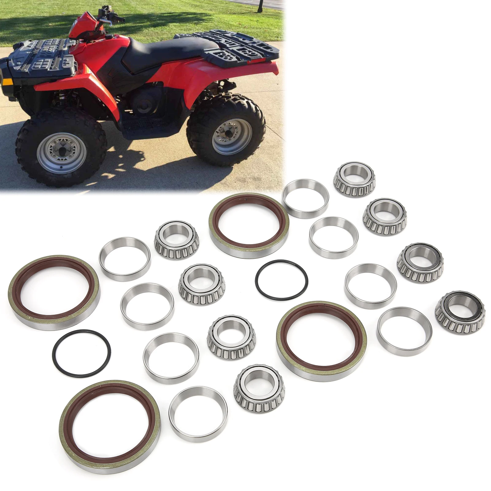 محامل العجلات الأمامية مع مجموعة الأختام 3554506 بديلة لـ Polaris Sportsman/Worker/Ranger/Big Boss #1
