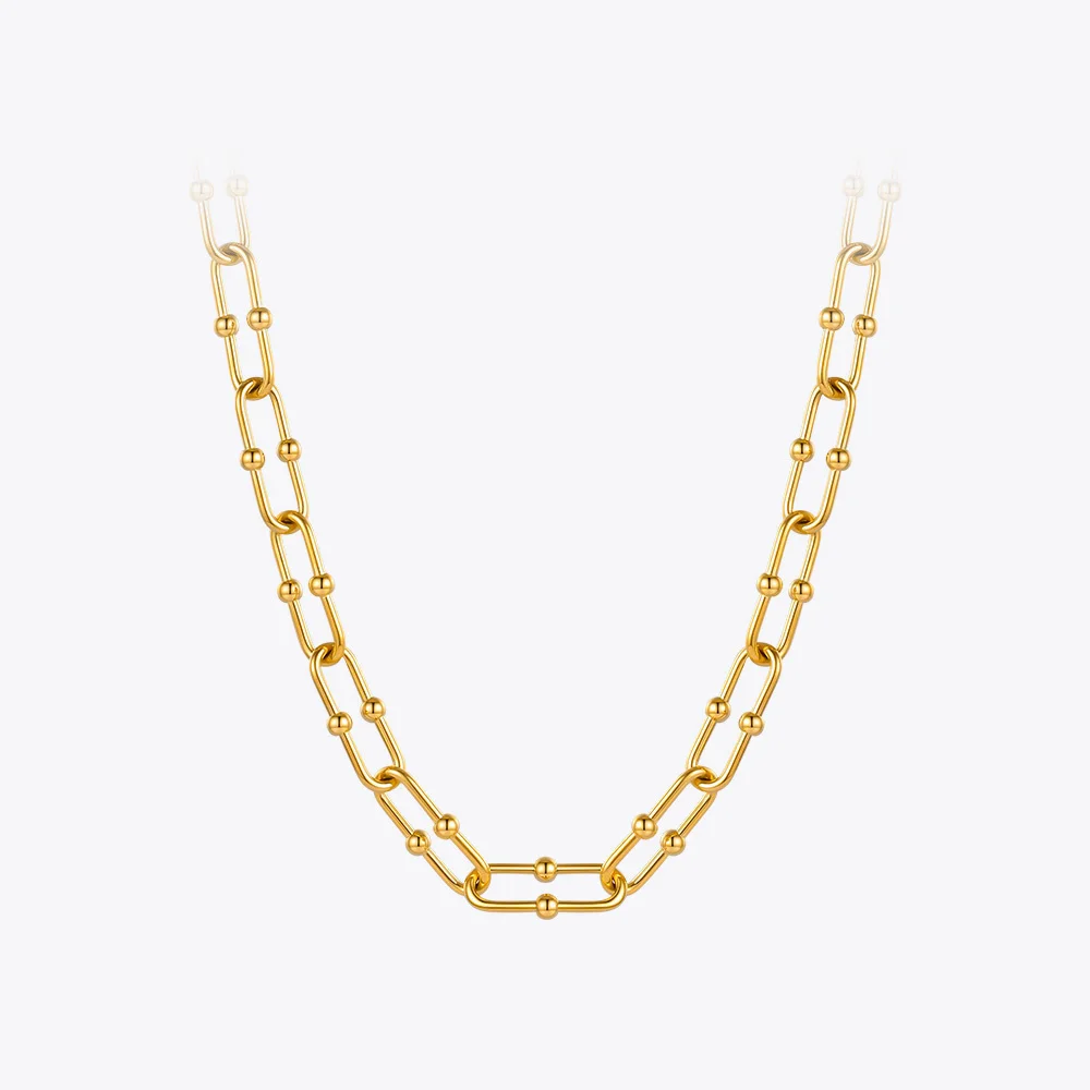 

ENFASHION Ball Chain Necklace For Women 2020 Fashion Jewelry Gold Color Trend Necklaces Choker Harajuku Stainless Steel P203177