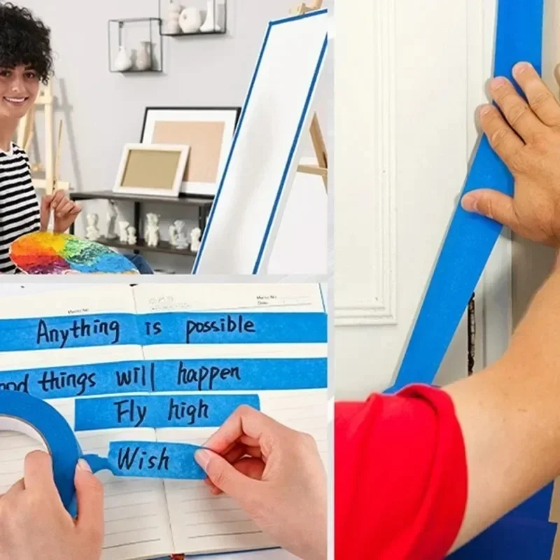 Blue Paint Tape Easy Removal Masking Painter Tapes for DIY Wall Painting Crafts Construction Release Trim Edge Painter's Tape