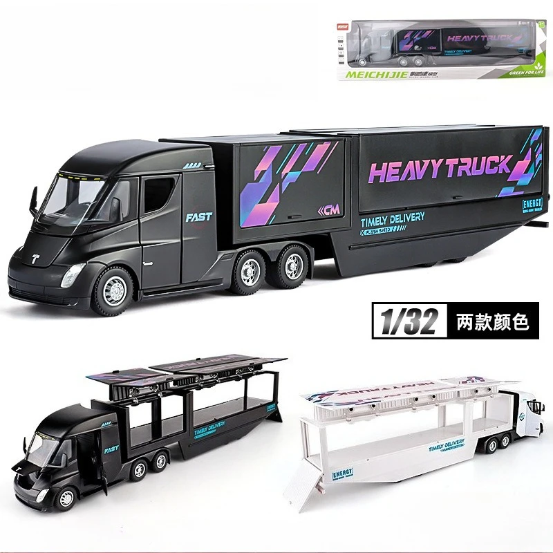 

1:32 Pull Container Truck Model Simulation Large Truck Alloy Truck Transport Car Boy Sound and Light Toy Car