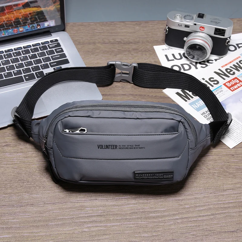 남성용 자원 봉사 허리 가방 2023 새로운 세련된 멀티 포켓 캐주얼 빈티지 전화 솔리드 방수 통근자 크로스 바디 백 1713-09