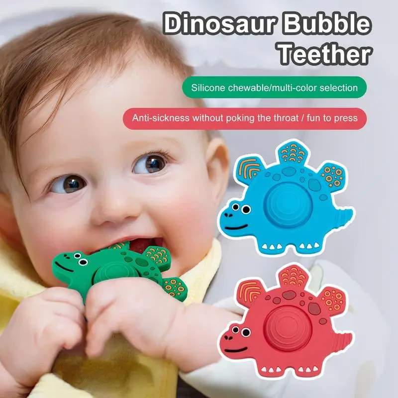Baby Teether Toys Dinosaur-Shaped Toddler Teether Kid Teething Device Reusable Sensory Games Toddler Chewing Toy for Children