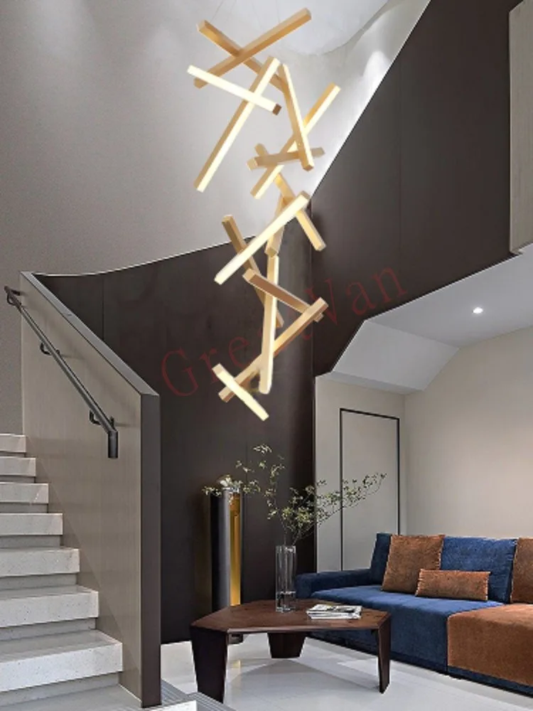 

Minimalist Art Restaurant Pendant Light Modern Living Room Bar Luxury Vertical Rectangle Line Metal Creative Pendant Light