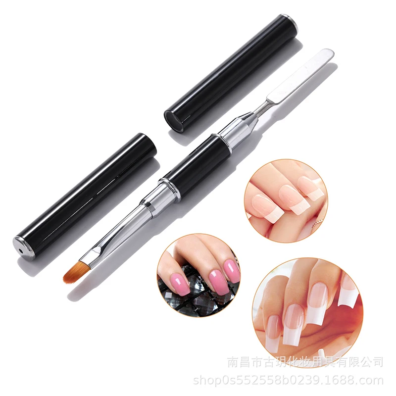 

Новые двусторонние кисти для маникюра: шпатель-лопатка и кисть для рисования цветов, для акрилового и УФ-гелевого наращивания ногтей