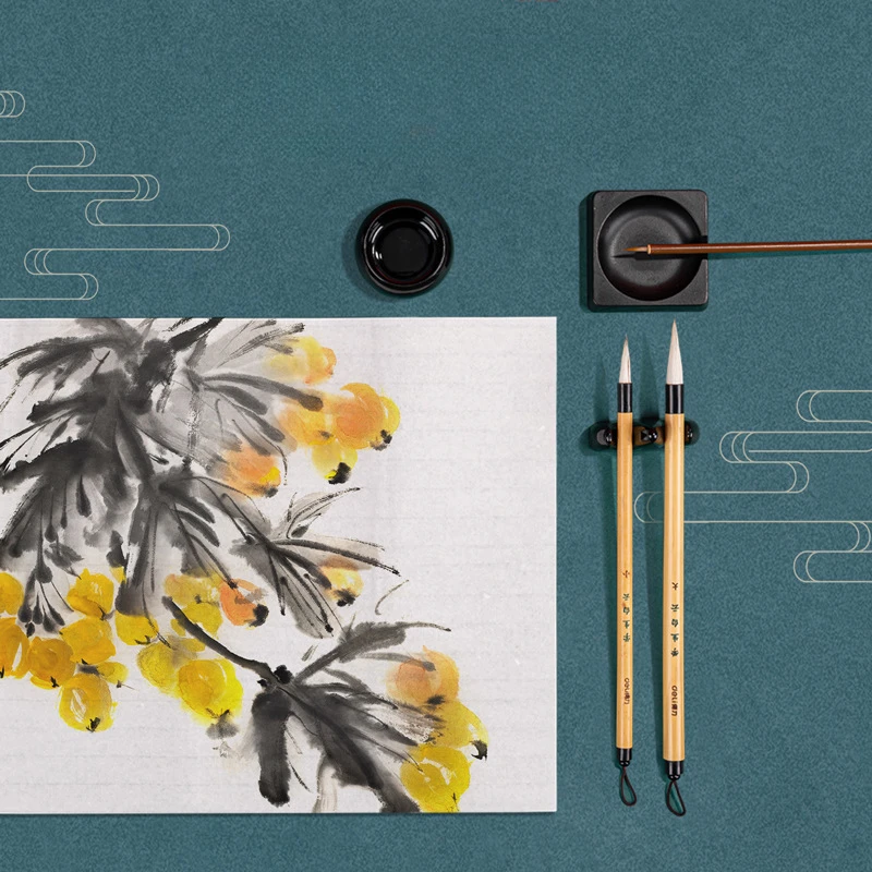 Chinese Painting Pigment Set Painting Tools Brushes Ink Painting Brush Calligraphy Set Paper Inks 12 Colors Chinese Paints