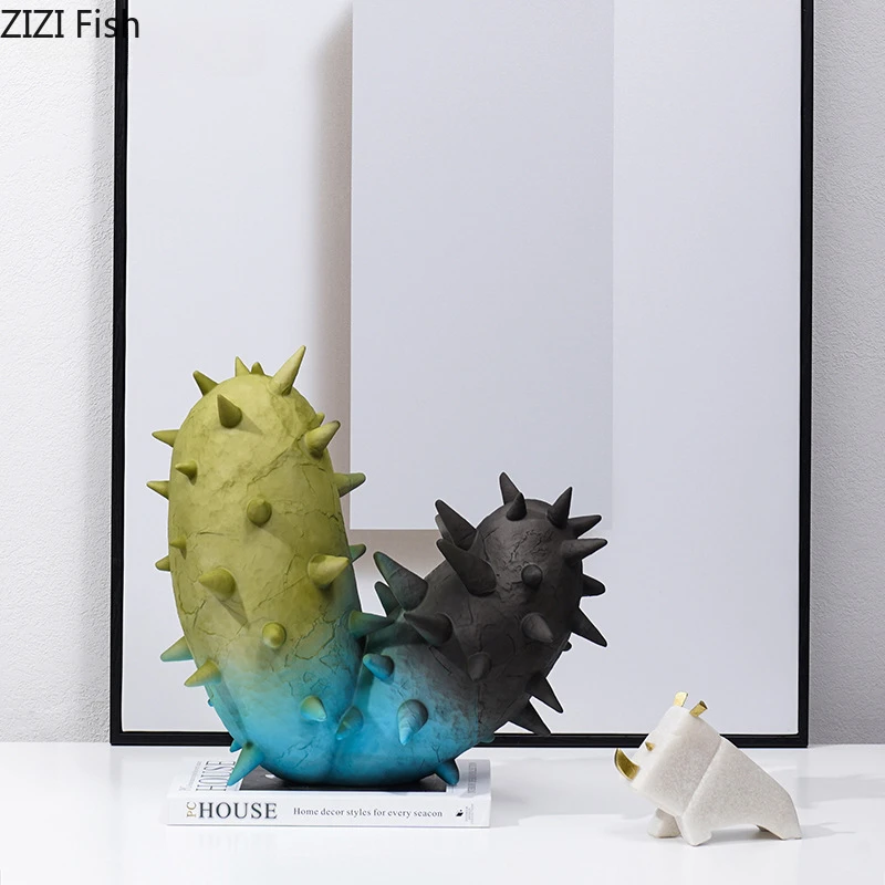 Large Variant Cactus Ornament Sculpture Decoration Handicrafts Cactus Statue Model Home Accessories Figurines Miniatures