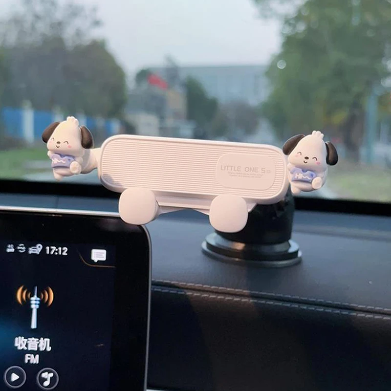 

Pochacco Suction Cup Type Car Stretch Phone Holder Gravity Support Automatic Clamp Card Buckle Multifunction Navigation Brackets