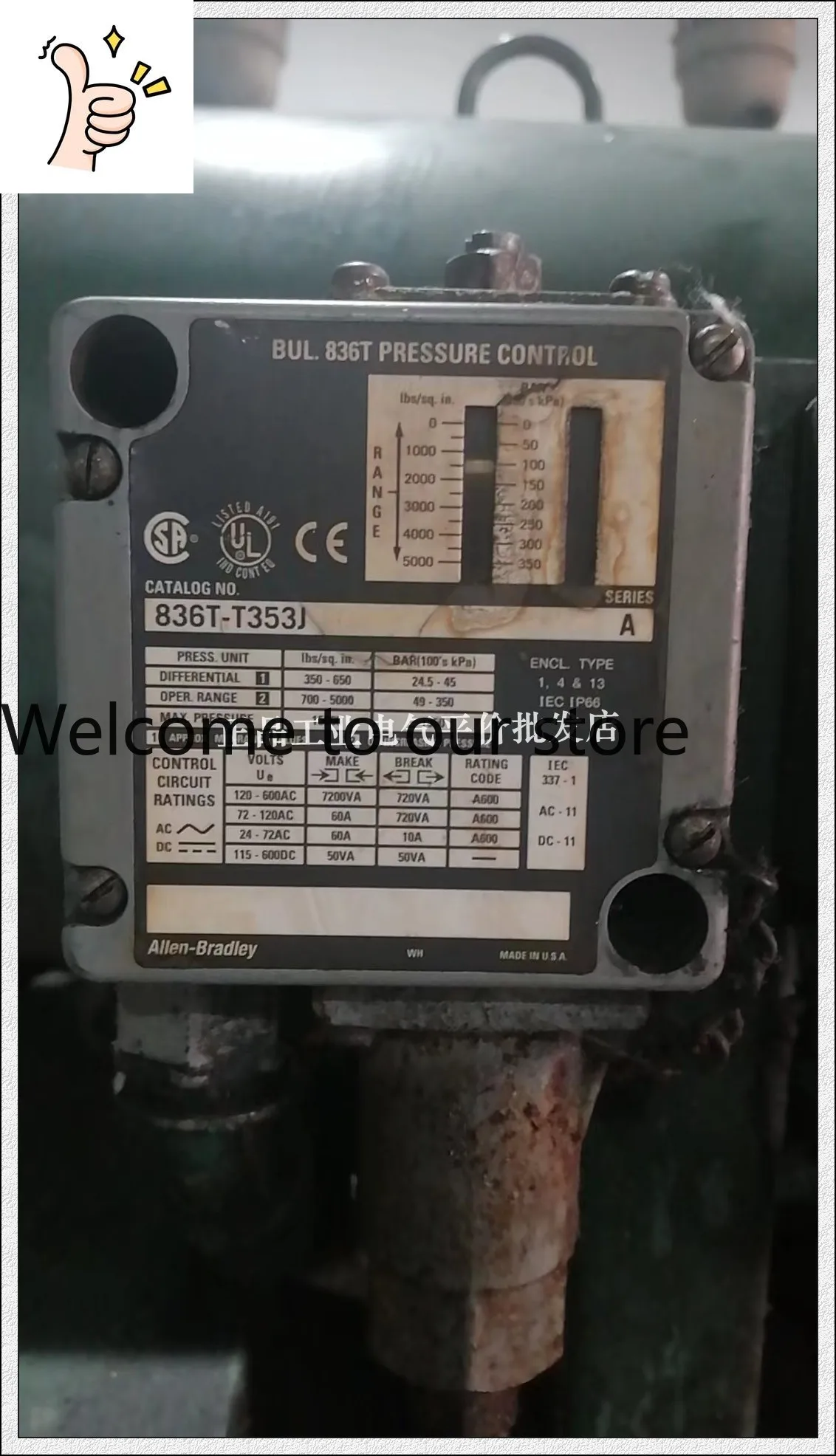 Genuine 836T-T252J/836T-353J American AB Externally Adjustable Electromechanical Pressure Controller
