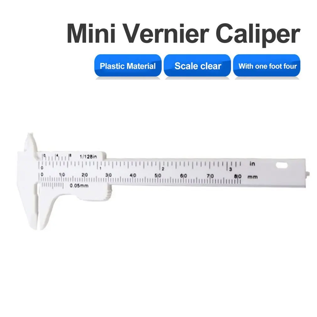 

0-80mm Double Scale Plastic Vernier Caliper Mini Ruler Accurate Measurement Tool Standard Vernier Caliper