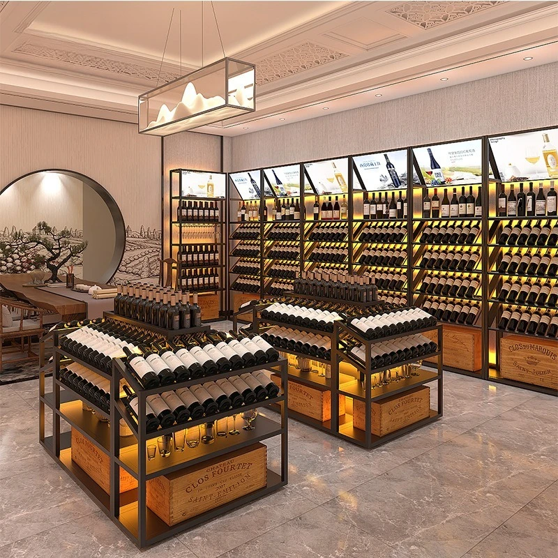 Nakajima display cabinet, commercial winery wine rack floor-to-ceiling multi-layer, display rack c