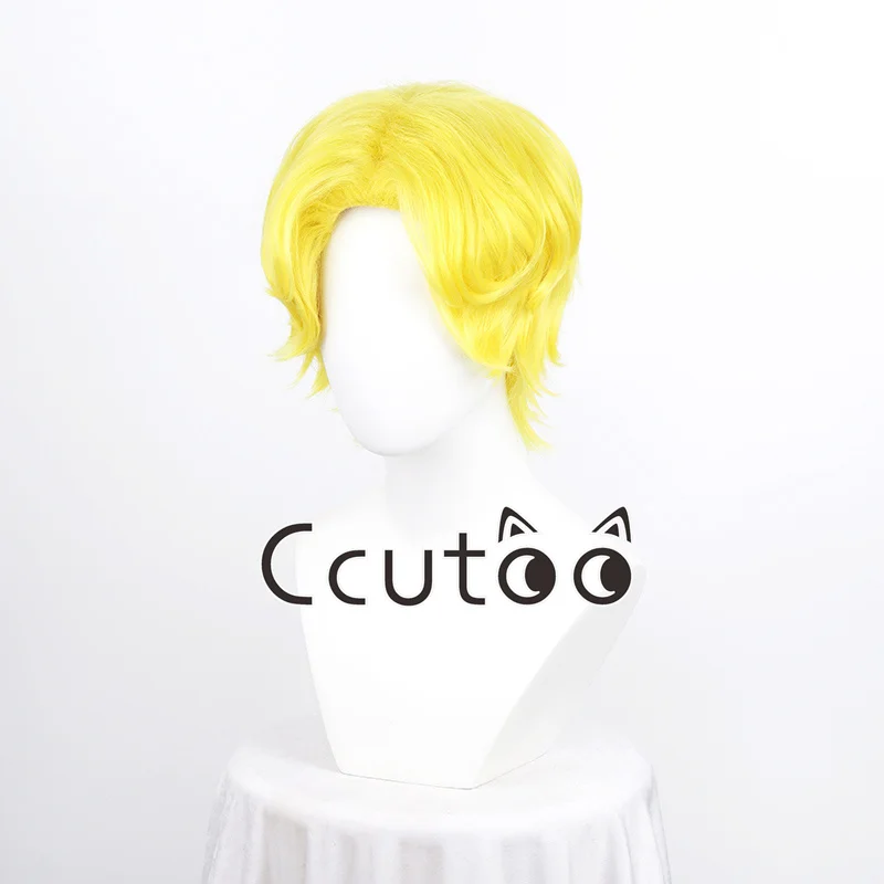 New Anime Sabo Cosplay Wig Short Gloden Curly Hair Heat Resistant Synthetic Hair Men Halloween Carnival Party Props
