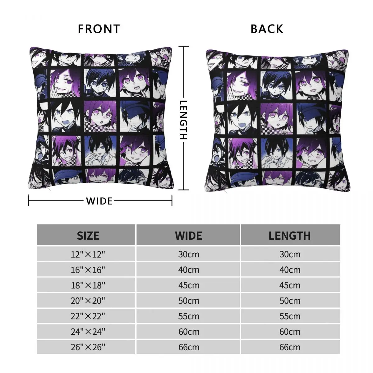 Danganronpa Shuichi Kokichi Square Pillowcase Polyester Linen Velvet Printed Zip Decor Pillow Case Home Cushion Cover