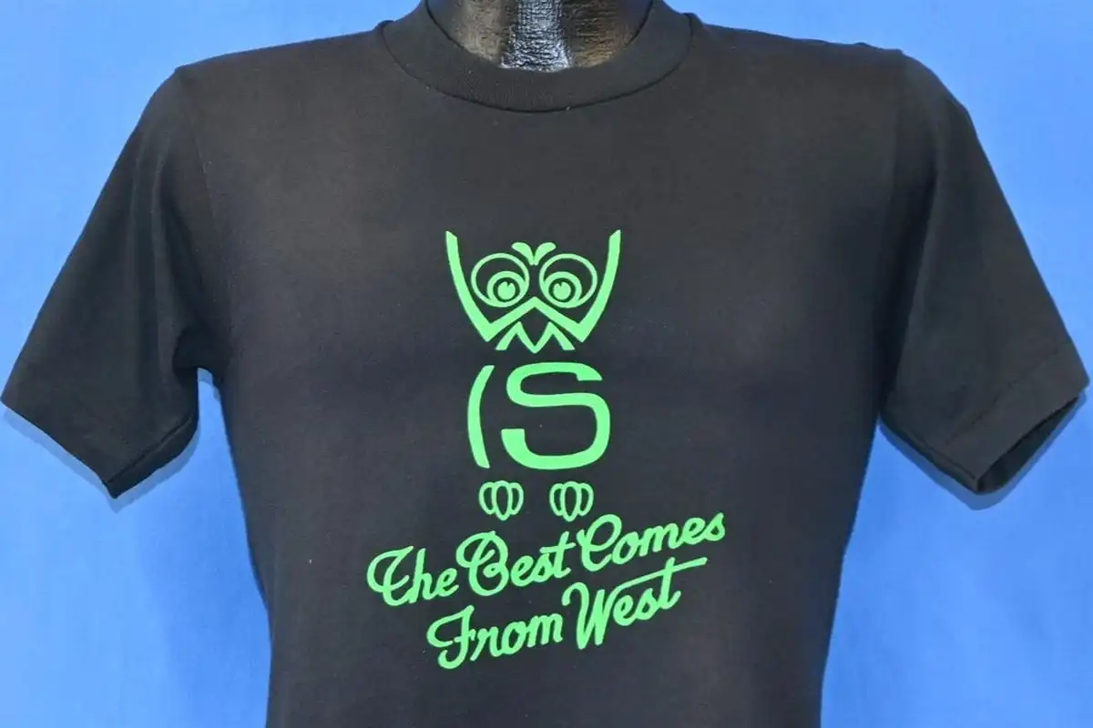 

90s The Best Comes From West WMIS Bird Logo Neon T Shirt Small
