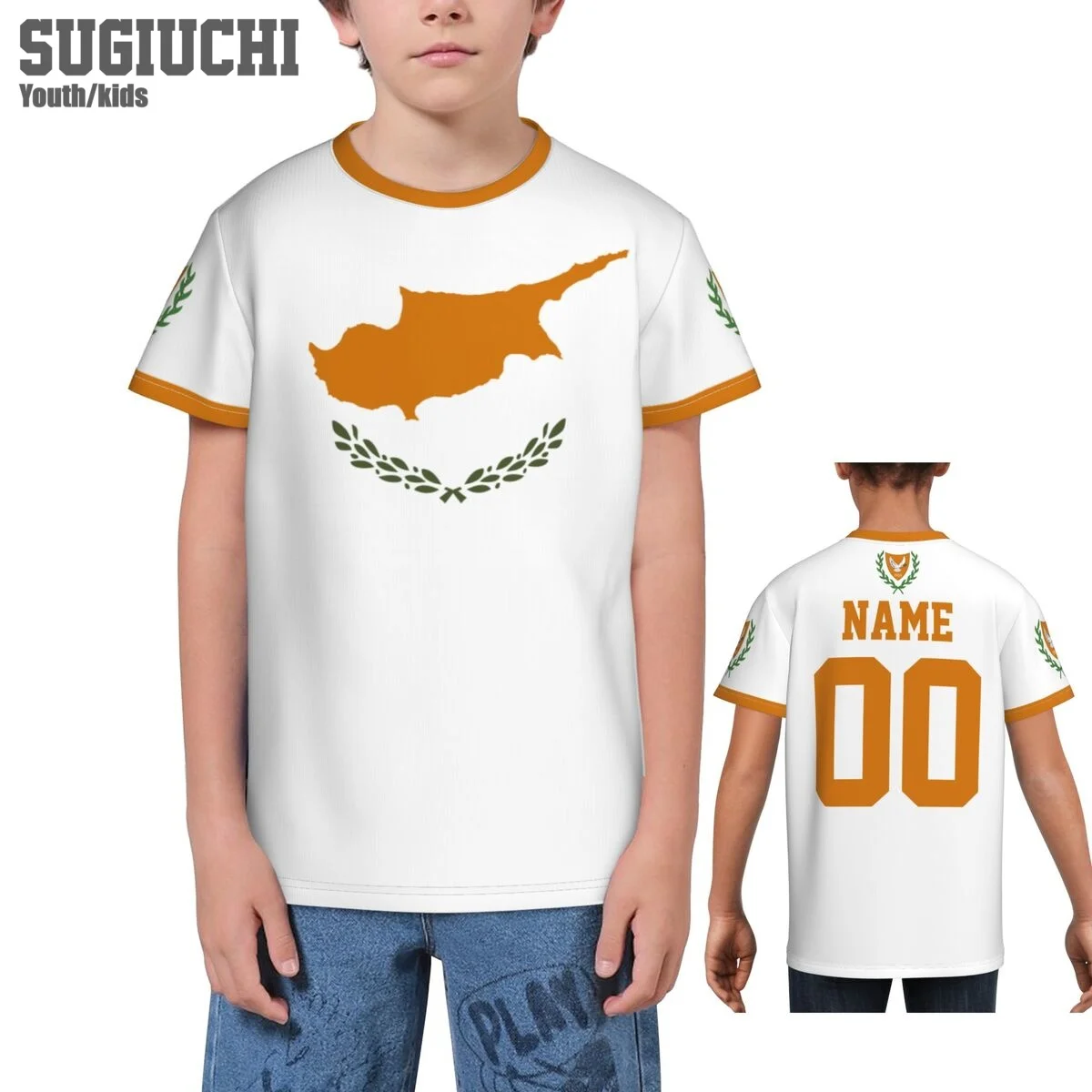 Custom Name Number Cyprus Flag Emblem 3D T-shirts For Kids Youth Boy/Girl Tees Soccer Football Fans Gift T shirt