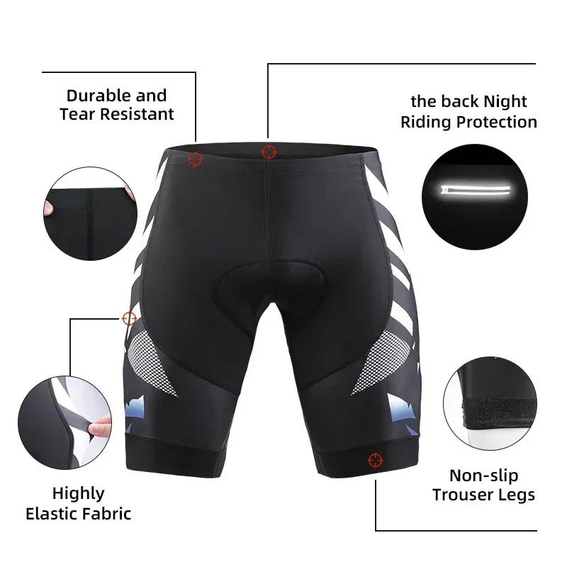 X-TIGER Cycling Shorts Men\'s 5D Padded Bicycles Riding Pants Shockproof MTB Bike Shorts Bicycle Shorts Sports Wear Tights