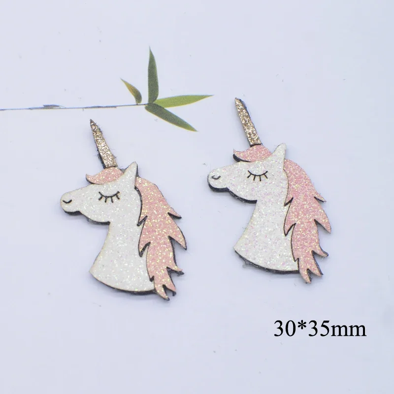 10Pcs Cartoon Animal Print Unicorn Mesh Applique for DIY Clothes Hat Shoes Decor Patches Headwear Hair Clips Bow Accessories