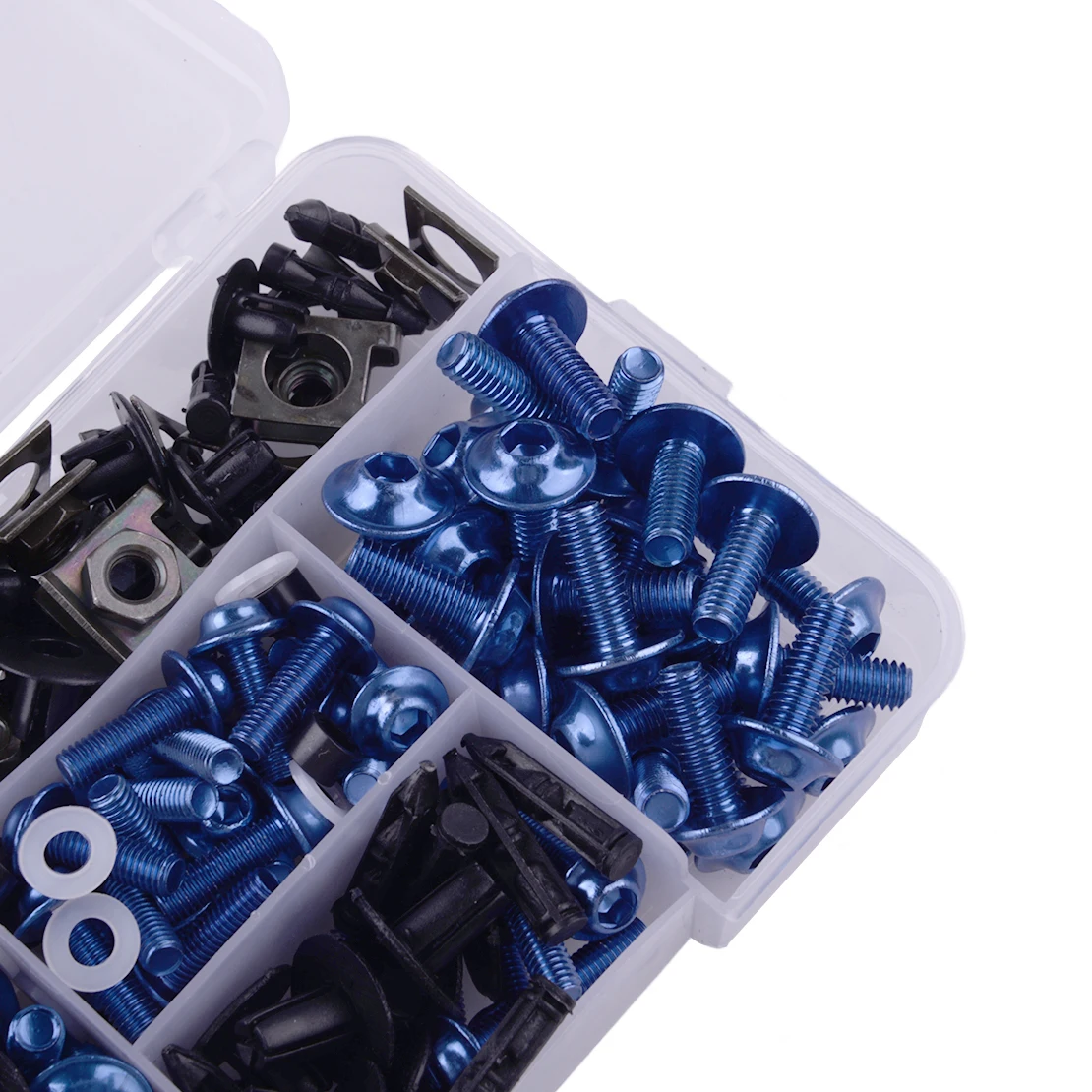 Blue & Black Motorcycle Complete Fairing Bodywork Bolt Screw U Nut Clip Kit Fit for Suzuki GSXR 600 750 1000 K1-K8 New