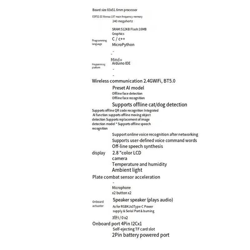 ABZW K10 AI Development Board Foreducation Supports Mind+ Mushroom Cloud Integration Advanced AI Capabilities