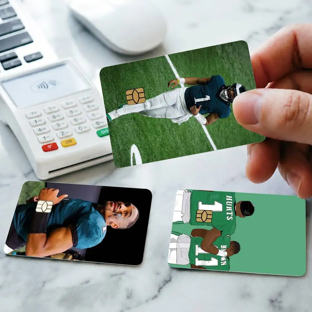 American football player Jalen Hurts Credit Card HD Stickers Game Card Decal Small Chip Waterproof Sticker Gift
