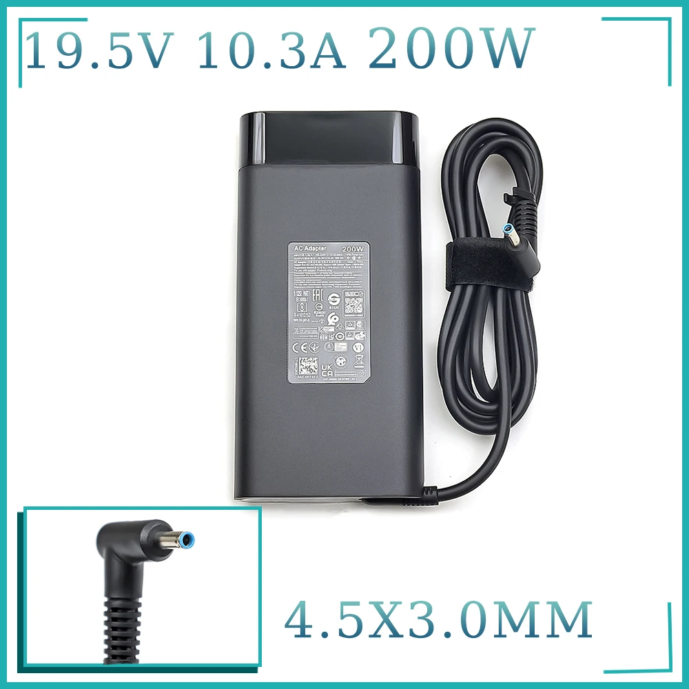 

AC Power Adapter ForHP 19.5V 10.3A 200W TPN-DA10 L00818-850 OMEN 15 ZBOOK 17 G5 G4 G3 TPN-CA23 TPN-DA23 Laptop Charger