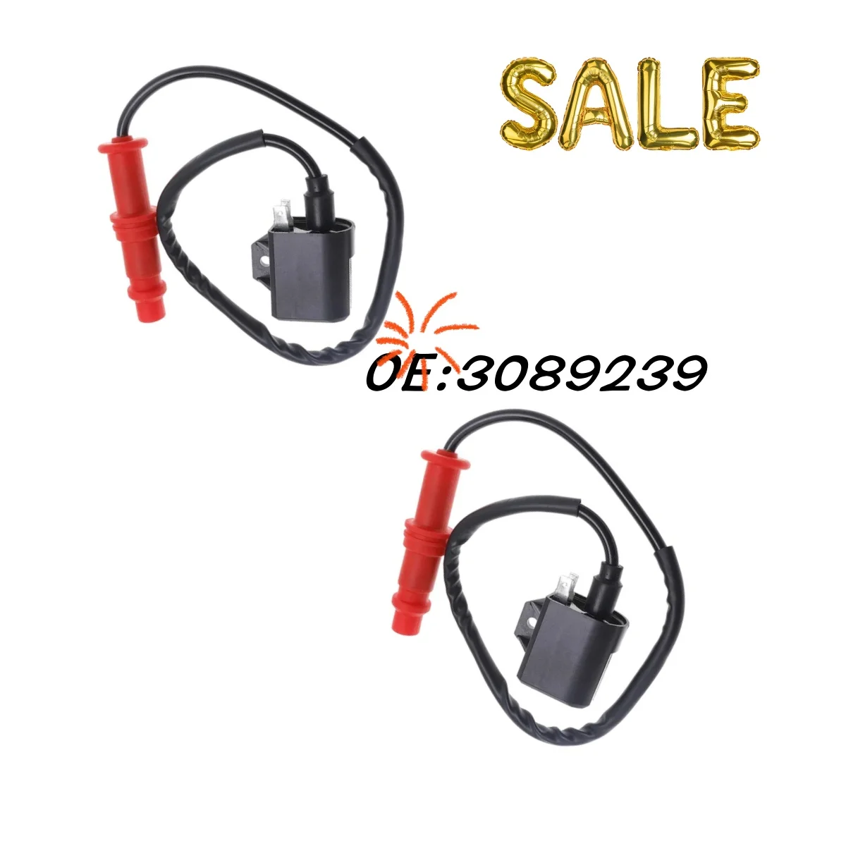 

2PC Motorcycle ATV Ignition Coil Models 3089239 Replacement for Polaris Sportsman Ranger 400 450 500 4X4 6X6