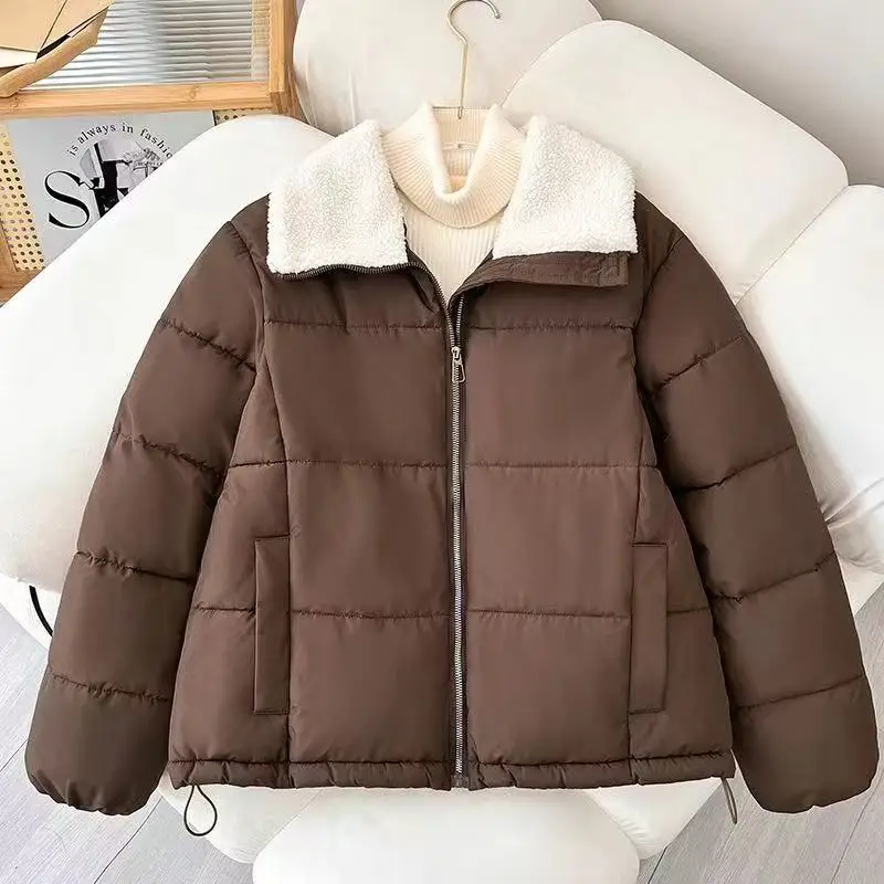 ผ้าฝ้ายผู้หญิงอบอุ่น Matt ผ้าน้ําหนักเบา Coat WARM หญิง Windbreaker Parka ผู้หญิงแจ็คเก็ตผ้าฝ้าย PLUS Coats