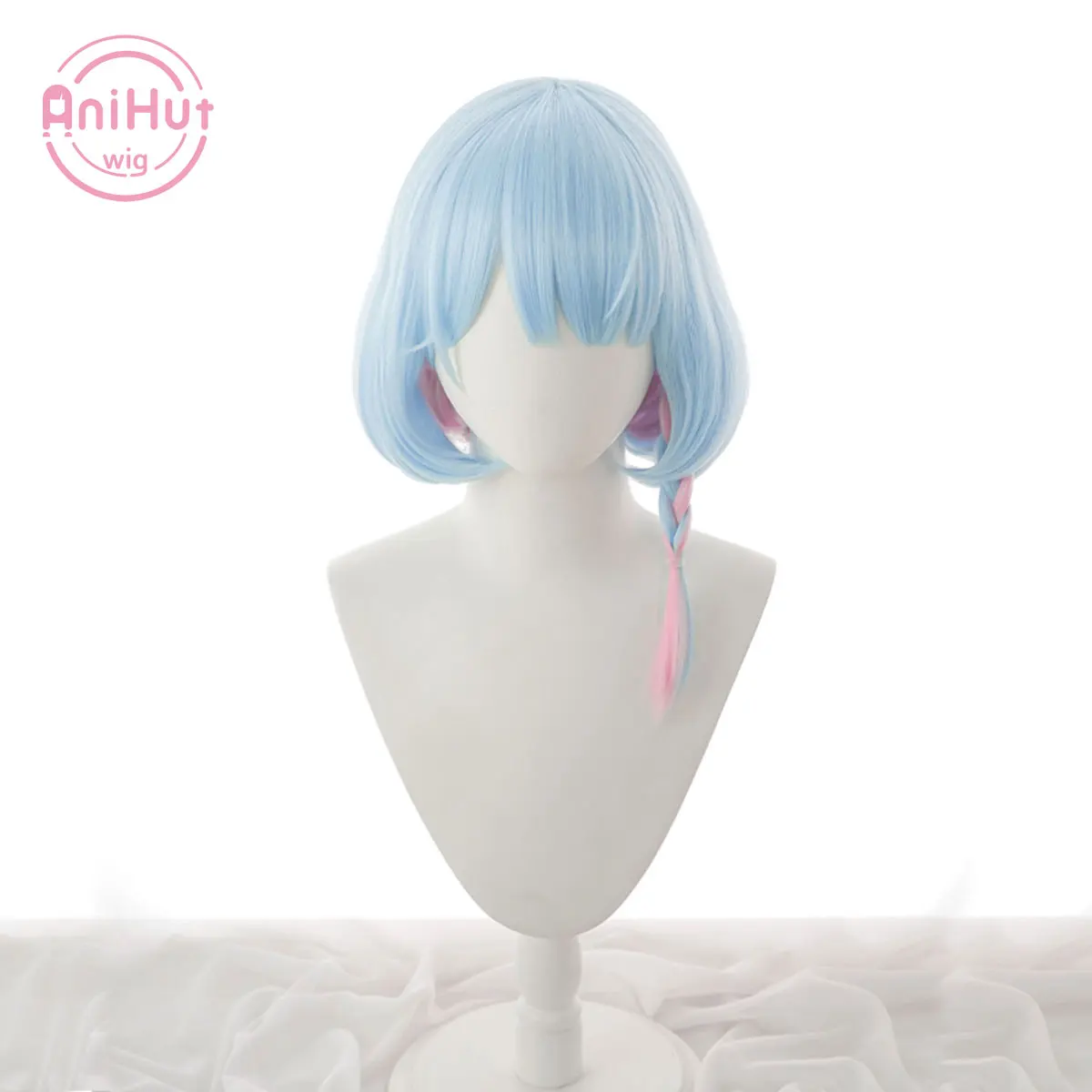 【AniHut】Arona Blue 40cm Cosplay Wig Blue Archive Straight Heat Resistant Synthetic Hair Arona Cosplay