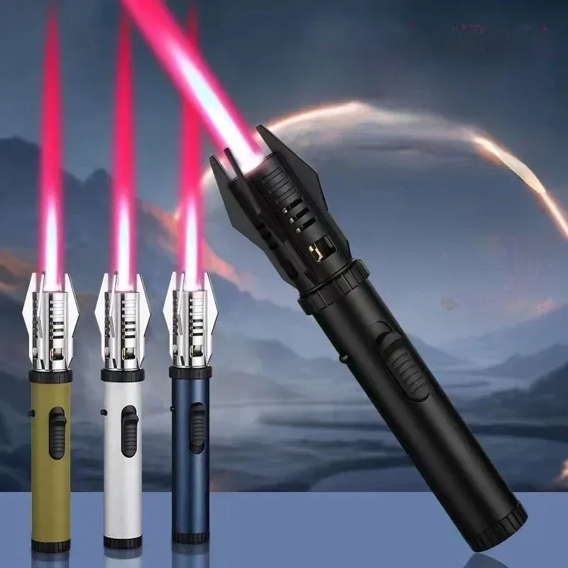 2023 Planet Lightsaber Butane Gas Lighter 360° Use Metal Outdoor Windproof Turbine Torch Jet Lighter Gun BBQ Welding Cigar Tool