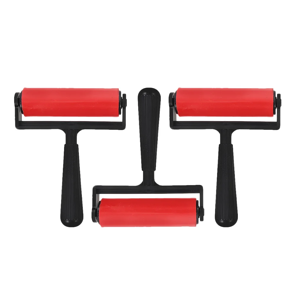

3Pcs Manual Rubber Rollers Easy Clean Drawing Rollers for Oil Painting Stamping Tools Craft Roller for Scrapbooking Printmaking