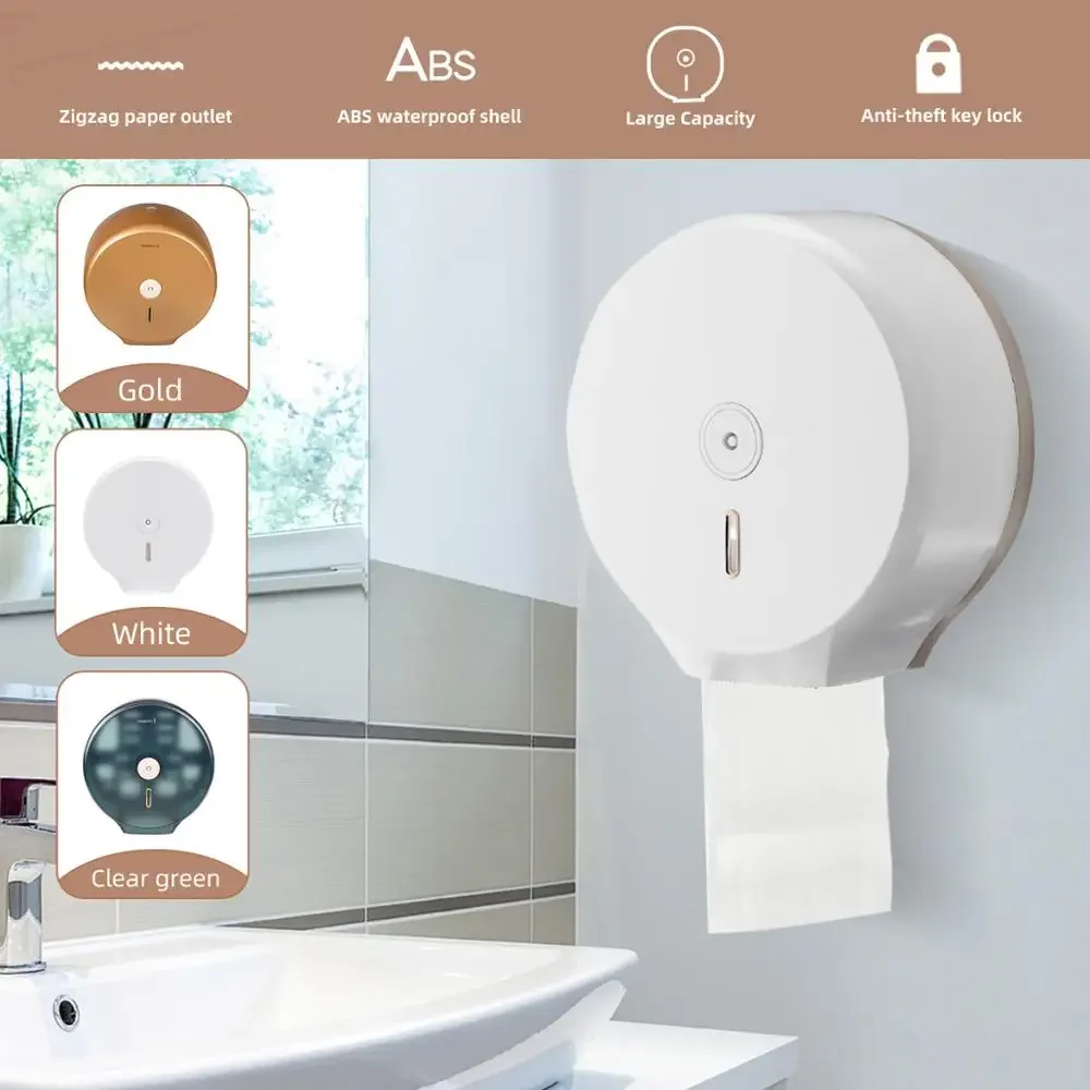 

Round Toilet Paper Roll Towel Dispenser Tissue Box Holders Wall Mounted Bathroom