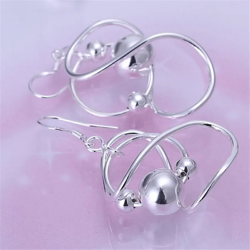 925 , fashion charm hook silver color earrings jewelry beautiful ladies women favorite wedding gift cute E071