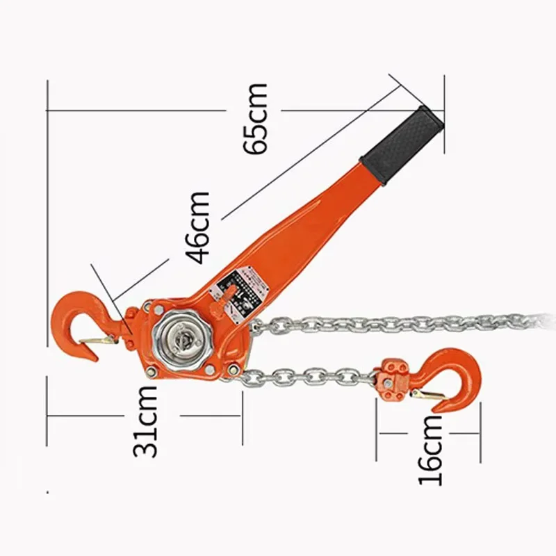 1.5 Ton Portal Ratchet Lever Chain Hoist 60KN Tension Portable Manual Lifting Tool with Drum Hook for Cargo Hoisting
