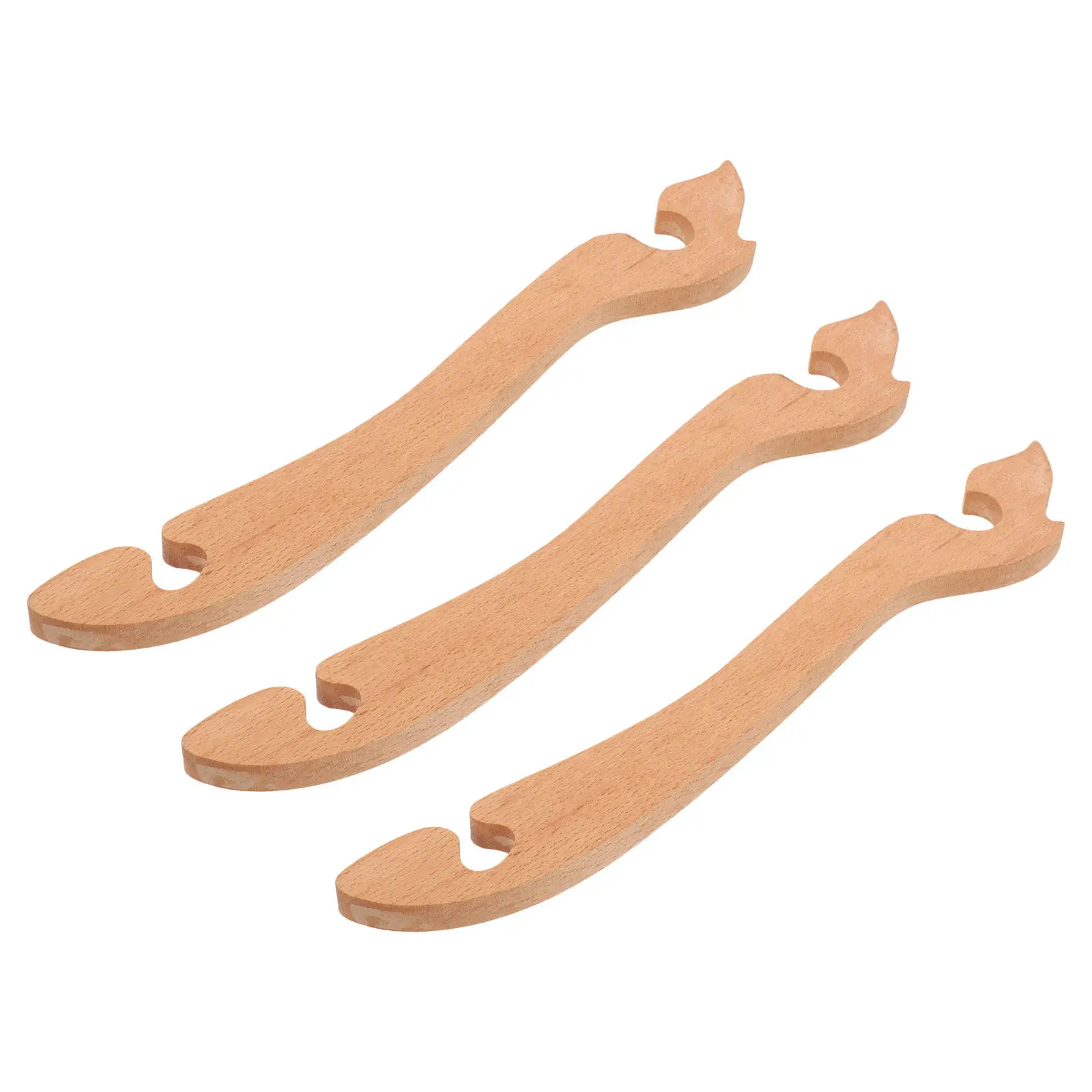 3Pcs Wooden Oven Rack Puller Ergonomic Arc Handle Heat Resistant Beech Wood Baking Tray Puller Air Fryer Toaster Oven Rack Tool