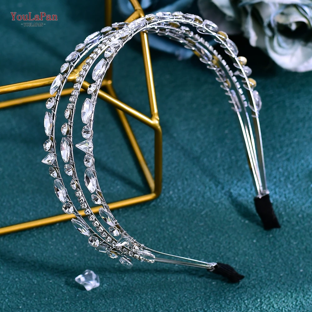 

YouLaPan Sparkling Rhinestone Bridal Wedding Head Hoop Accessories Minimalist Fashion Ladies Everyday Party Prom Headpiece HP960