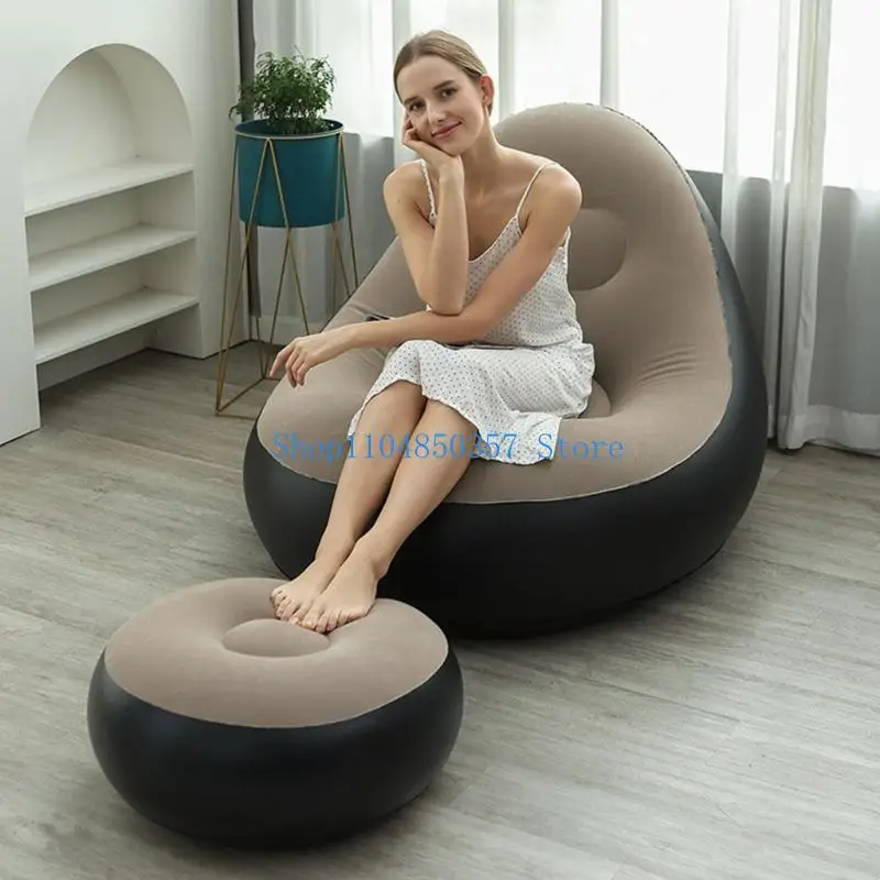 

652F Odorless Fleece Footstool Multipurpose Camping Footrest Quiet Inflatable Stool