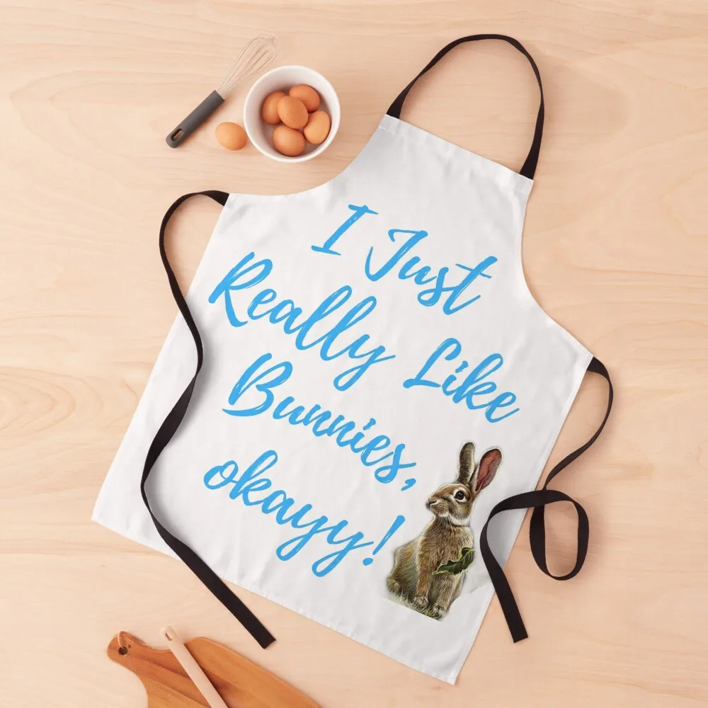 

I just really like Bunnies, okayy! blue Apron Kitchen Waterproof Kitchen Woman Sexy Men kitchen Apron