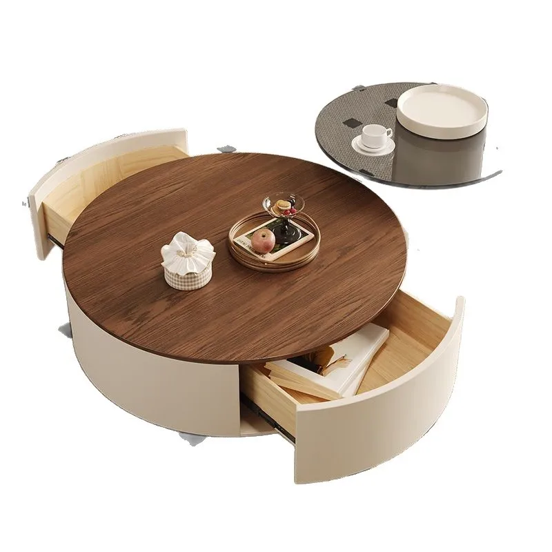 

Medieval style rock slab round coffee table living room home modern light luxury advanced simple antique