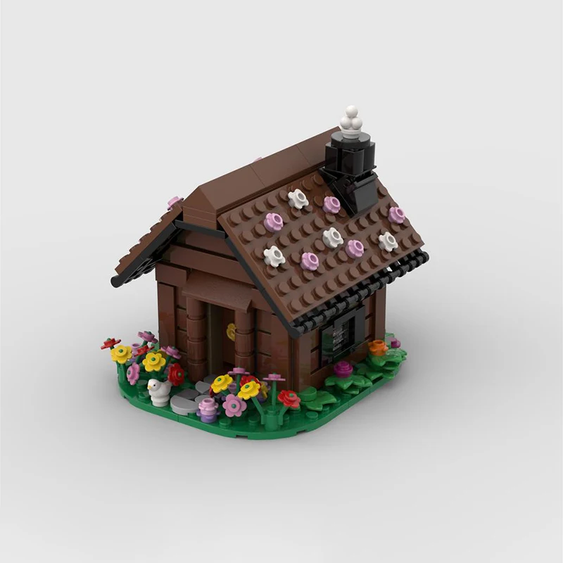 MOC building model spring, summer, autumn, winter season small house DIY children's creative educational building blocks gift,