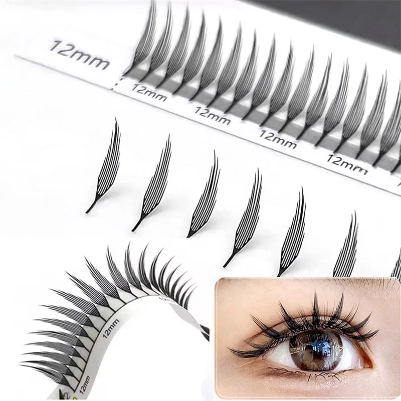 Premade Fans Eyelashes Extension Tower Top Feather shape Faux Mink Soft Natural Pre Made Russian Volume Makeup Lashes