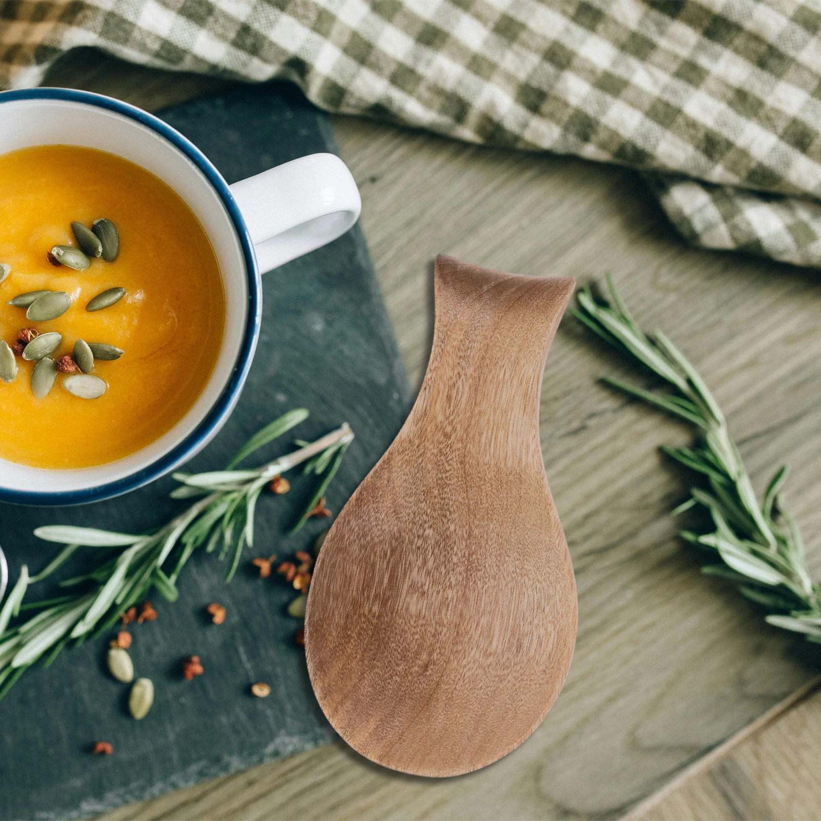 

Rest Counter Decor Grey Color Holder Utensil Rest Wooden Wooden Tableware Spoon Holder Tableware Spoon Support Stove